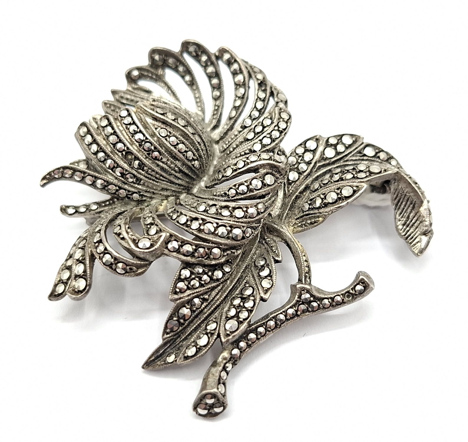 Sterling Silver Marcasite Brooch