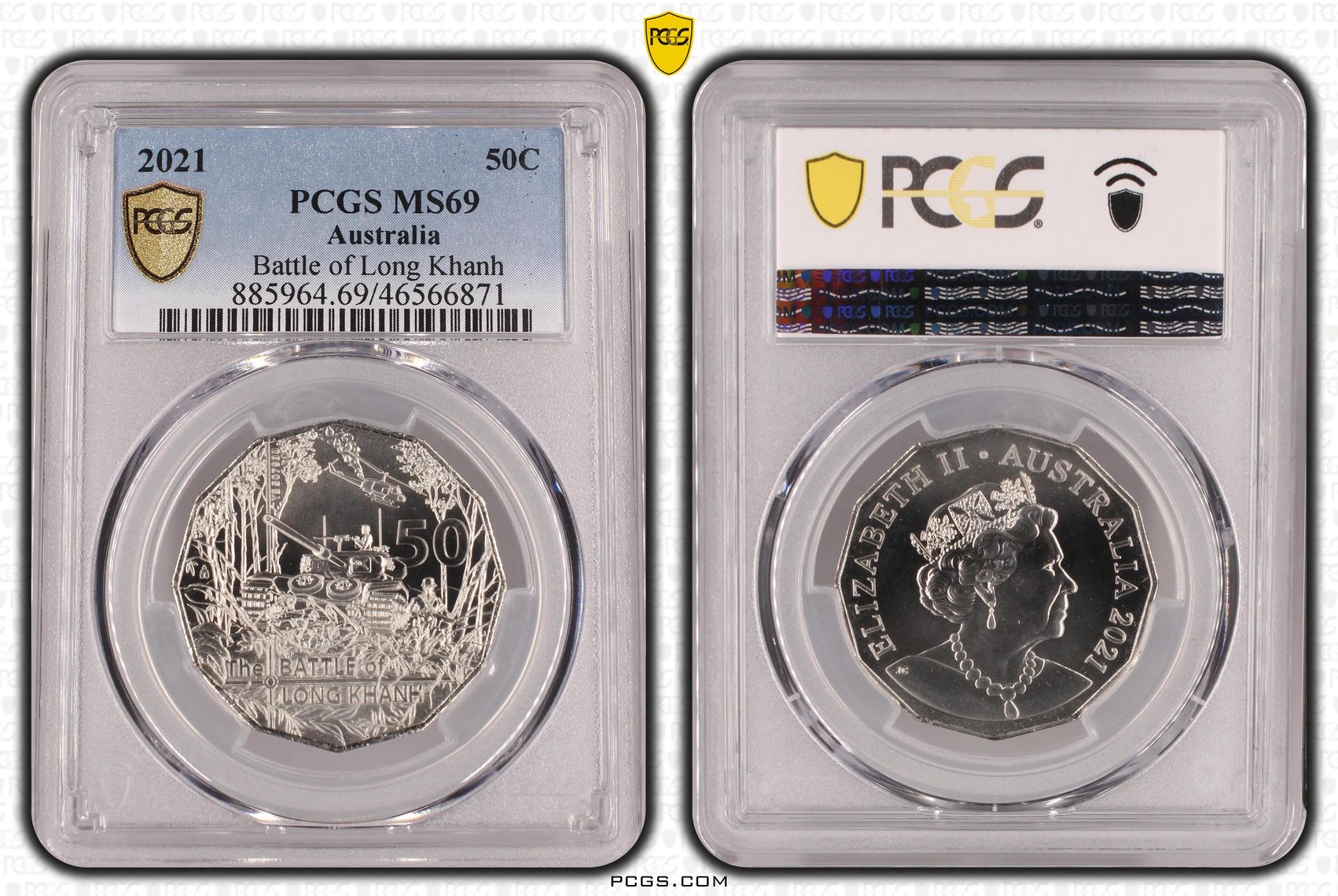 164 · Battle of Long Khanh, Fifty Cent, 2021, PCGS MS69