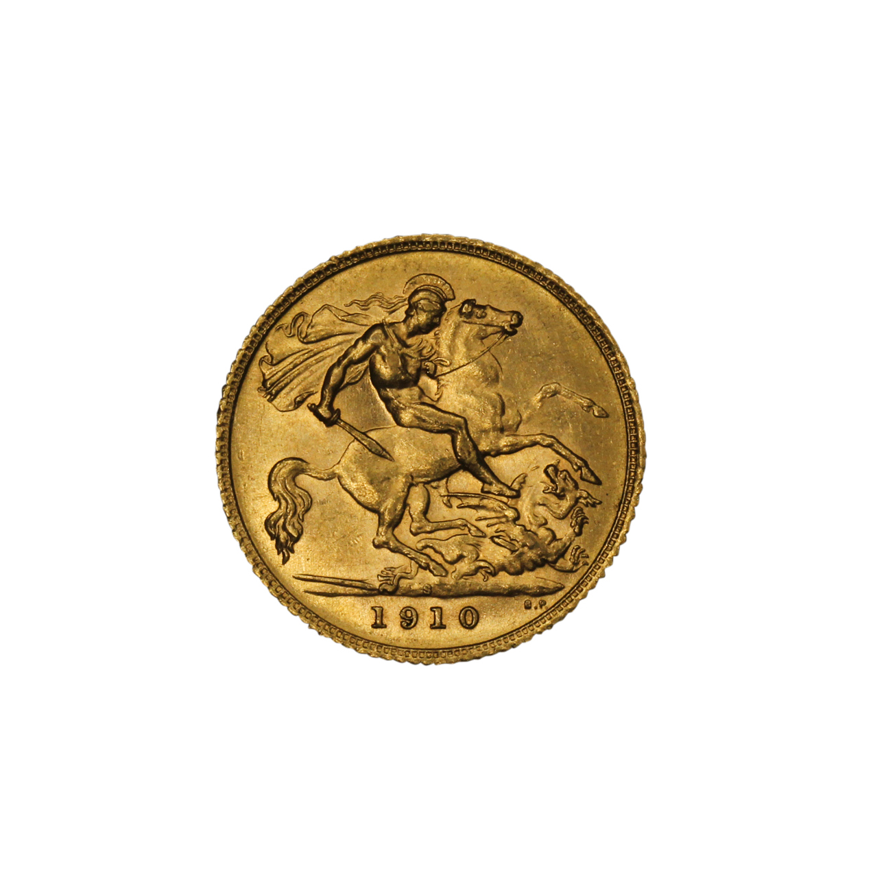 1255. · Edward VII, Half Sovereign, 1910-S, UNC