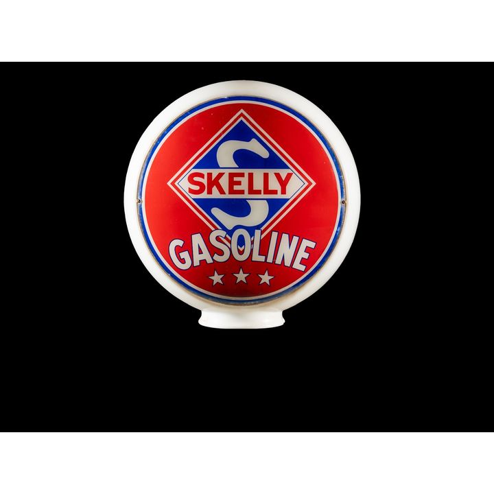 13.5" Skelly Gasoline Wide Body Single Sided Glass Globe