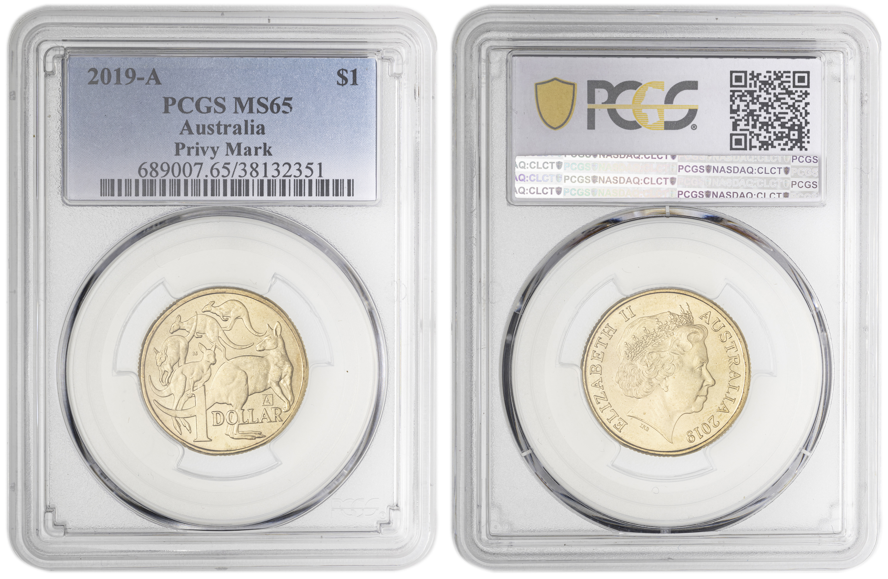 Privy Mark , One Dollar, 2019-A, PCGS MS65