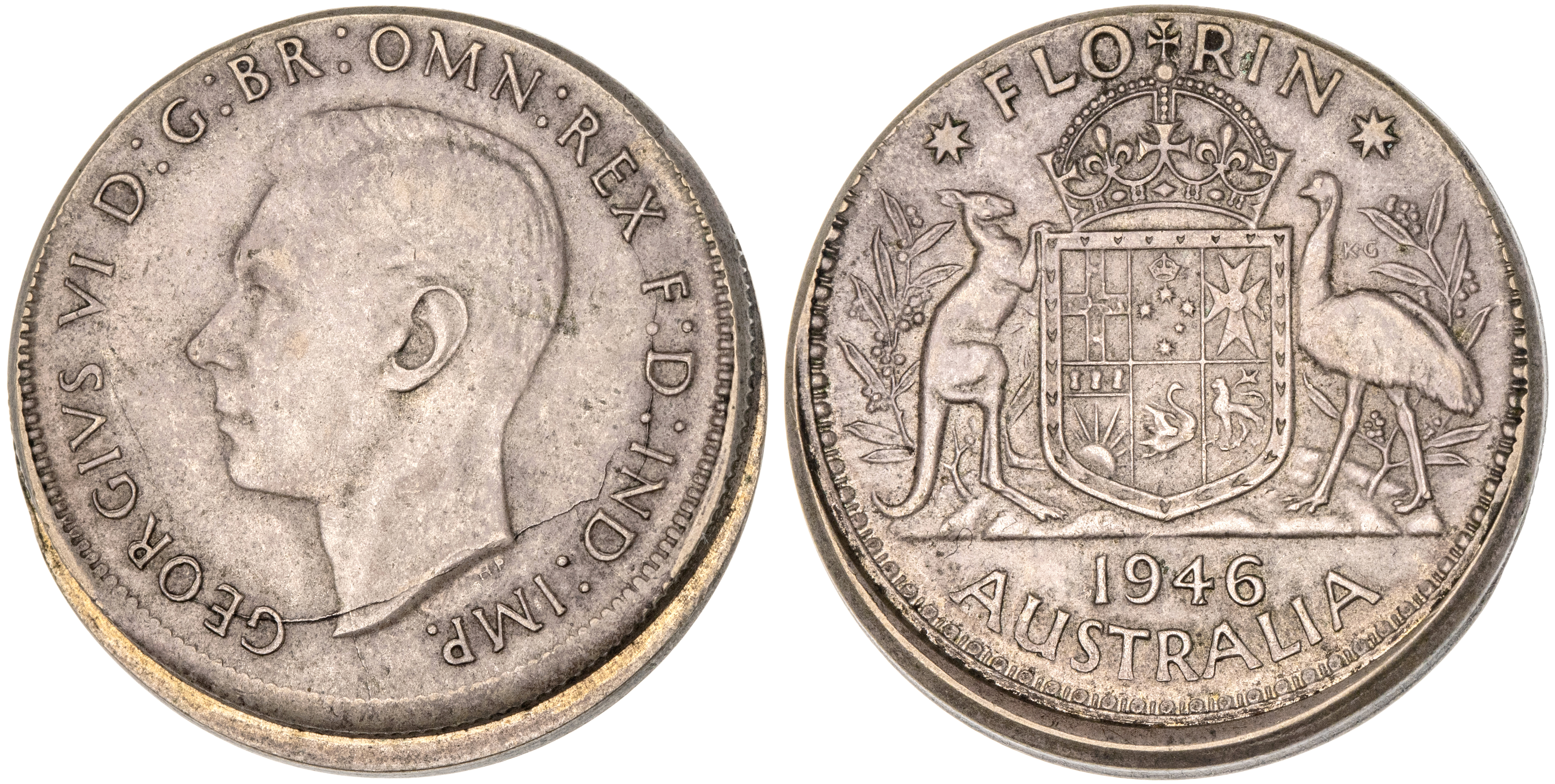 George VI, Florin, 1946, VF