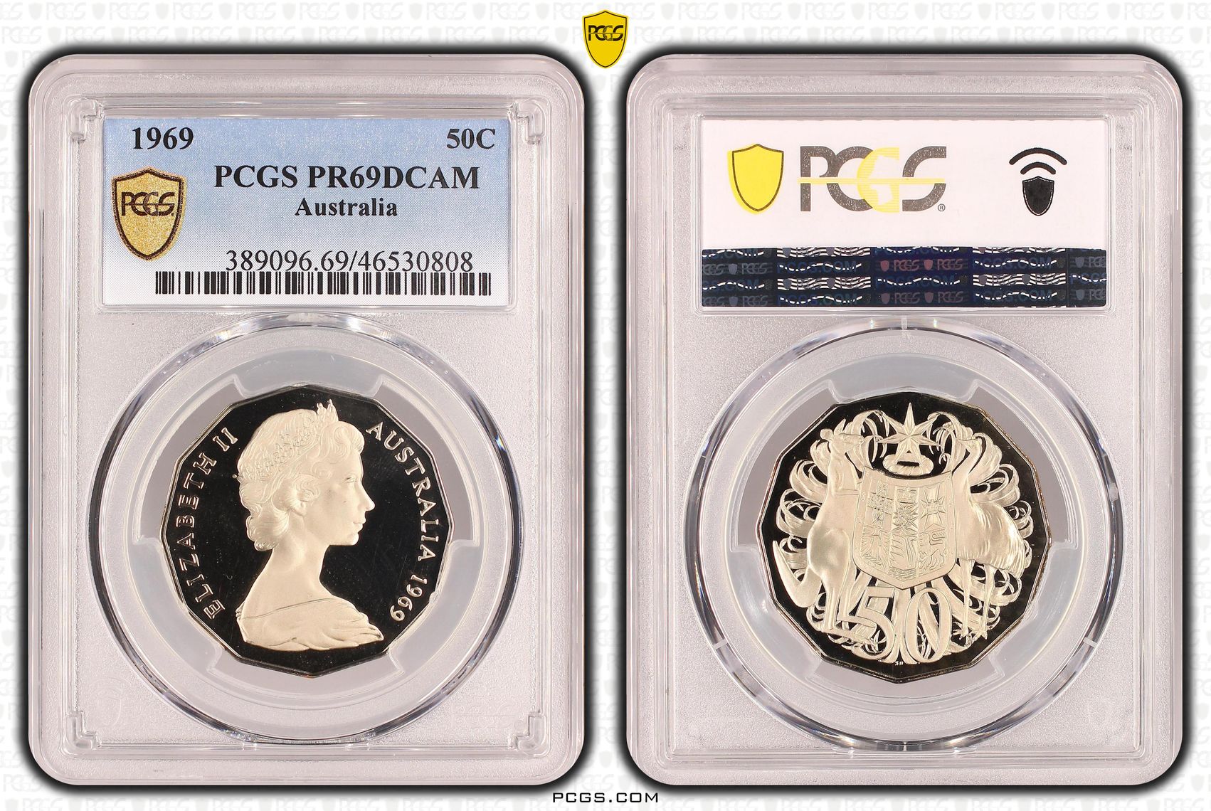 Elizabeth II, Fifty Cent, 1969, PCGS PR69DCAM