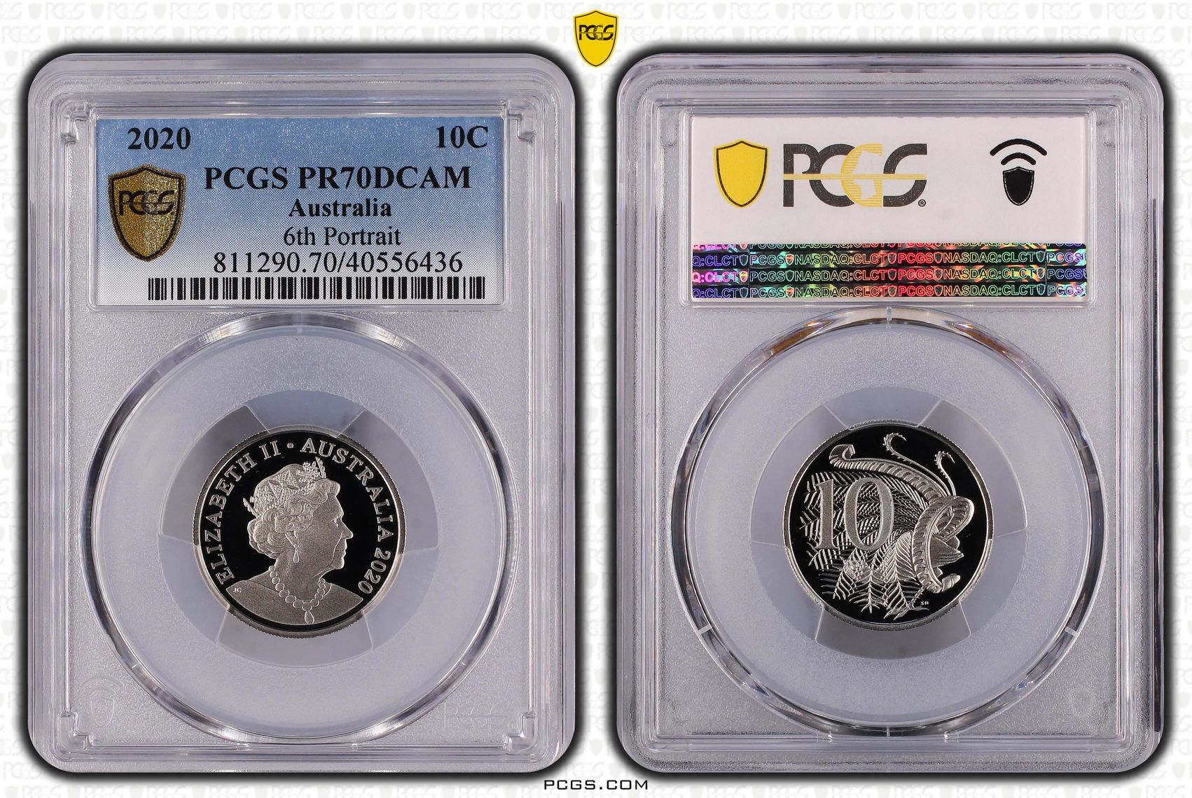 163 · 2020 Australia Ten Cent, 10c 6th Portrait PCGS - PR70DCAM POP 49/0 -436