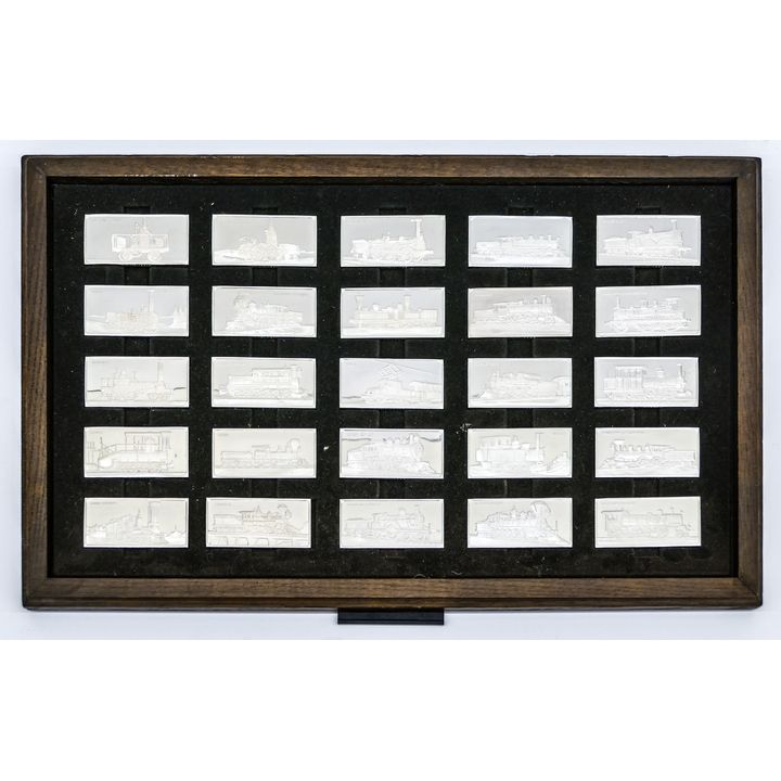 50pc Franklin Mint Sterling International Locomotive Ingot Proof Set