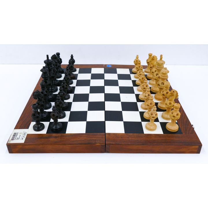 African Carved Hardwood Chess Set 18''x18''