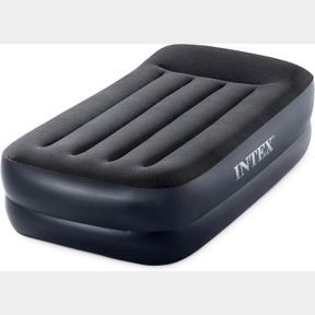 INTEX 64121ED DURA-BEAM PLUS PILLOW REST AIR MATTRESS: FIBER-TECH TWIN SIZE BUILT-IN ELECTRIC PUMP 16.5IN BED HEIGHT 300LB WEIGHT