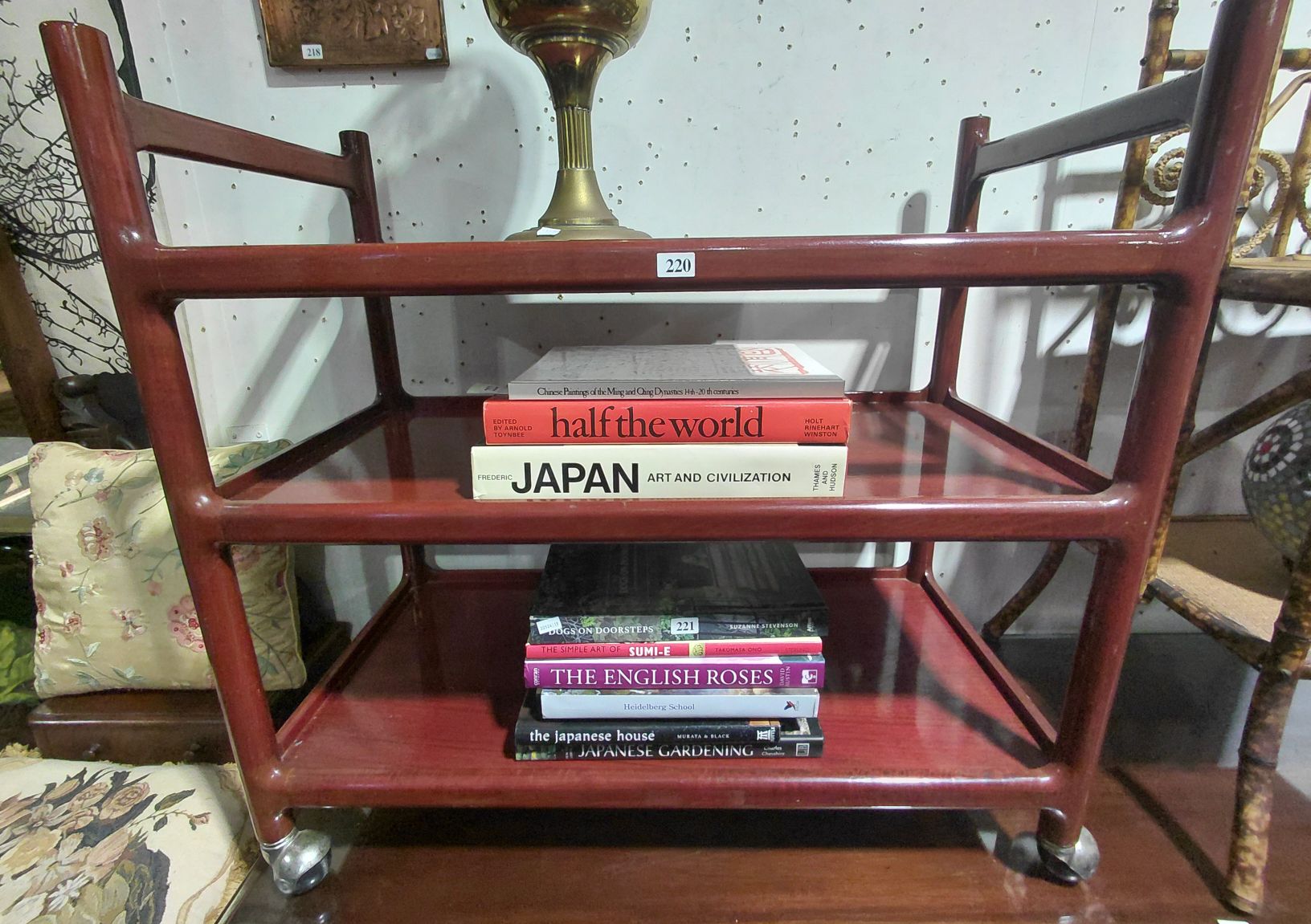 220 · TIMBER TEA TROLLEY