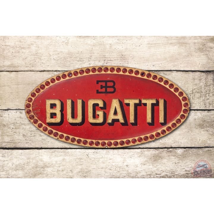 Bugatti Embossed Single Sided Tin Sign TAC 7.5