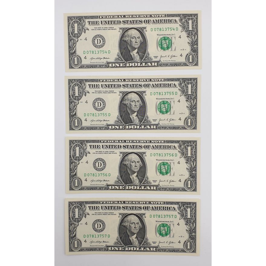 Consec. US M/Y $1 Notes (x4)