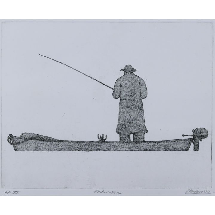 Art Hansen ''Fisherman'' 2000 Etching