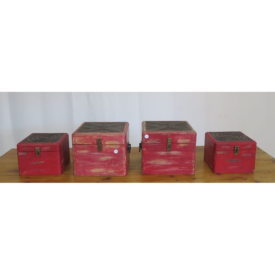 SET OF 4 PAINTED BOXES