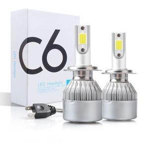 H7 CAR HEADLIGHT BULBS 2 PIN PLUG LED HEAD LIGHT- SET OF 2 BULBS 3800LM (OPEN BOX) - 52055/10319
