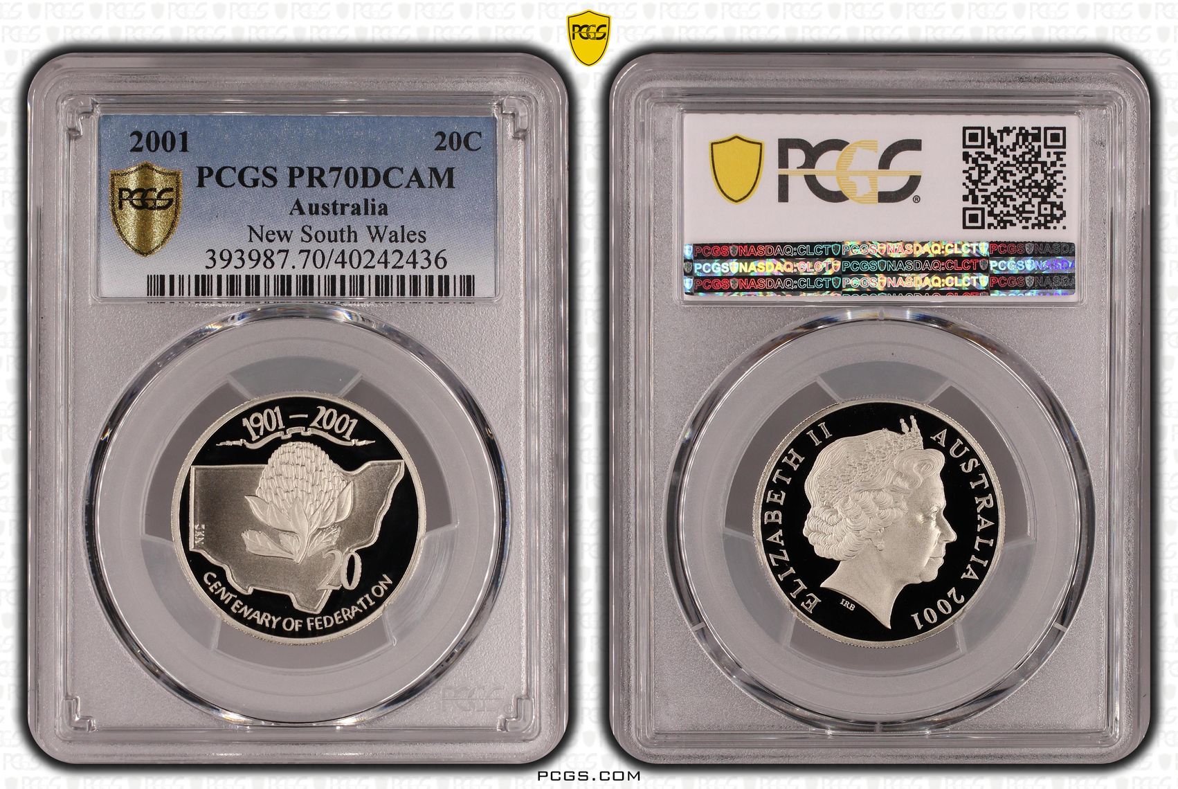 215 · 2001 Australian Twenty Cent, 20c Proof New South Wales PCGS - PR70DCAM POP 75/0 -436
