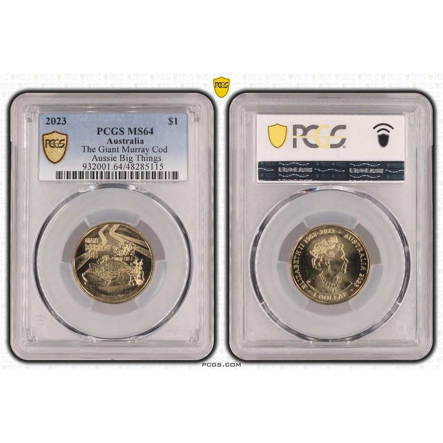 The Giant Murray Cod Aussie Big Things, One Dollar, 2023, PCGS MS64
