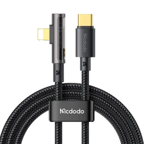 Mcdodo Braided Apple Lightning Charging Cable For iPhone iPad (36W USB C ) Black / Transparent 1.2 m |