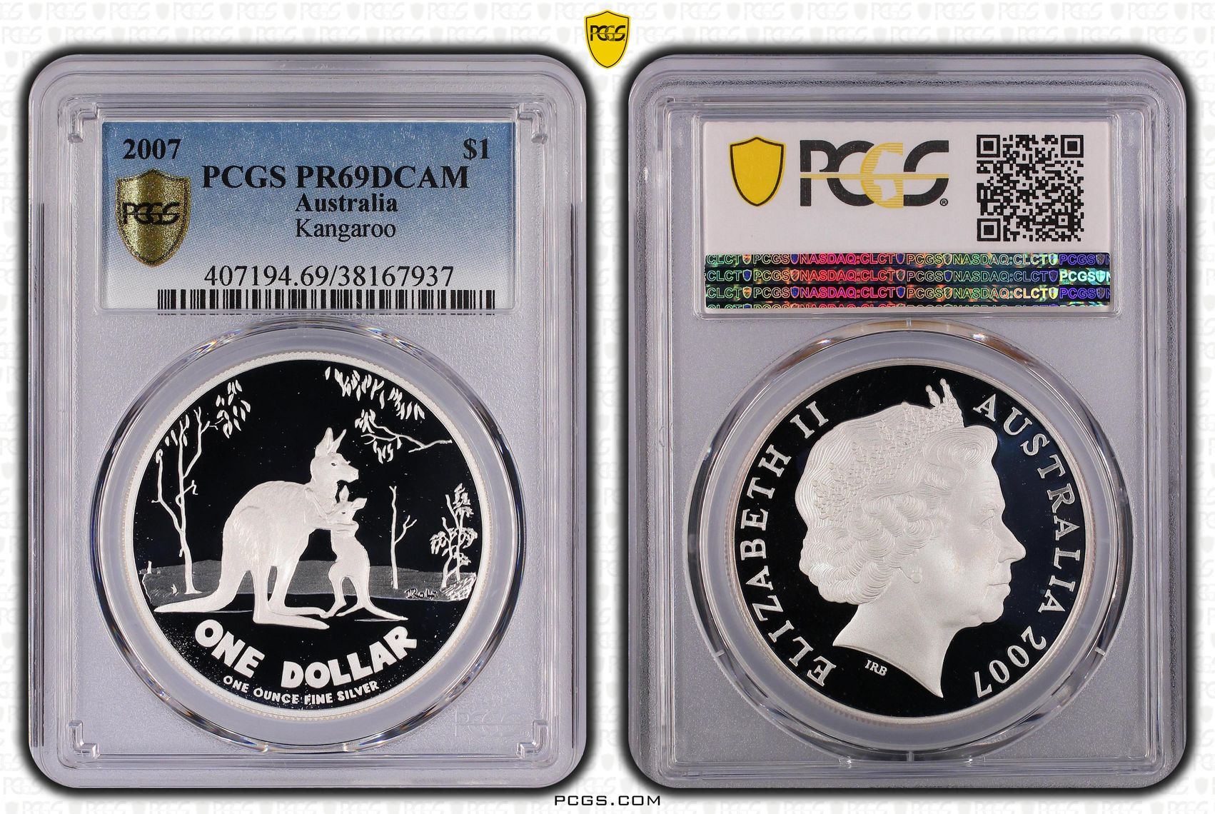 Kangaroo Ag-Rolf Harris, One Dollar, 2007, PCGS PR69DCAM