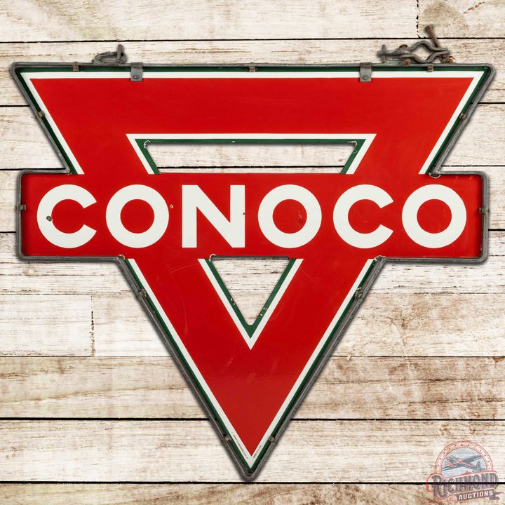 Conoco Gasoline DSP Sign & Ring - 8.75 & 8.5
