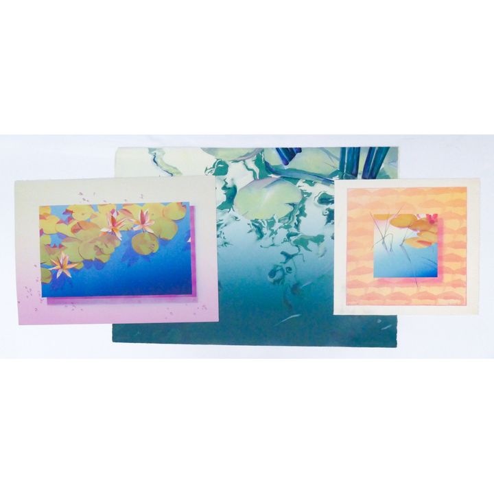 3pc Kent Lovelace Assorted Water Lily Prints.