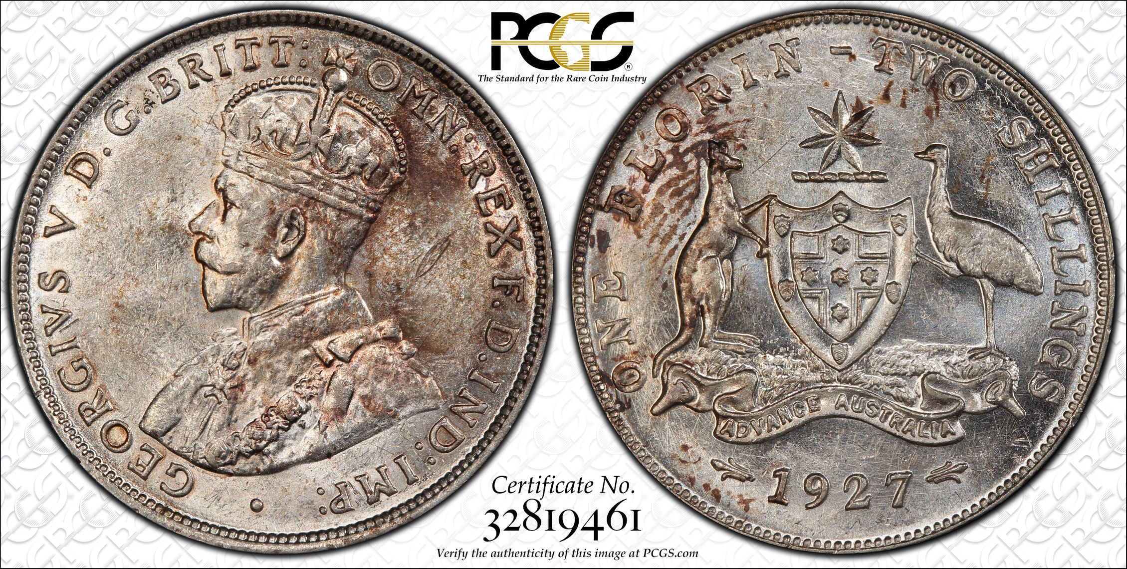 1927(m) Australia Florin PCGS - AU58 -461