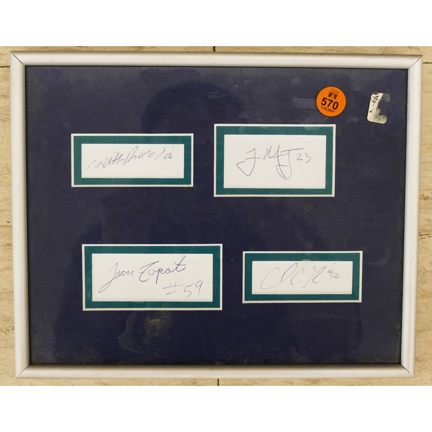 Framed Mariners Baseball Cut Signatures