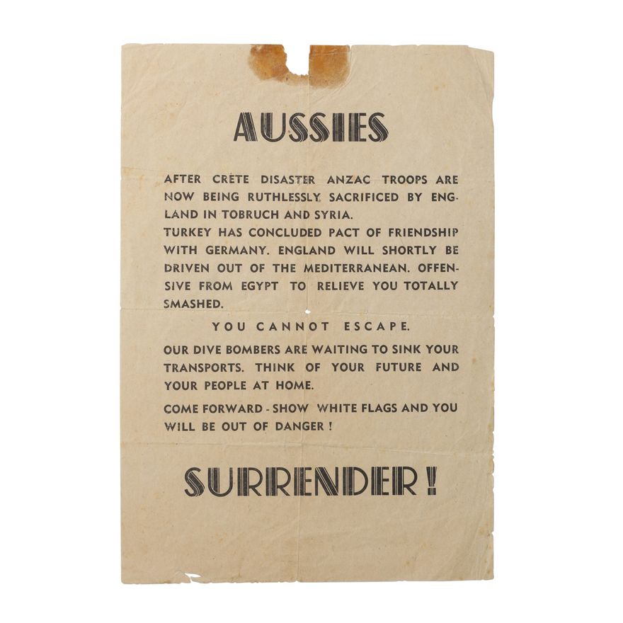 Aussies Surrender Pamphlet, Fine