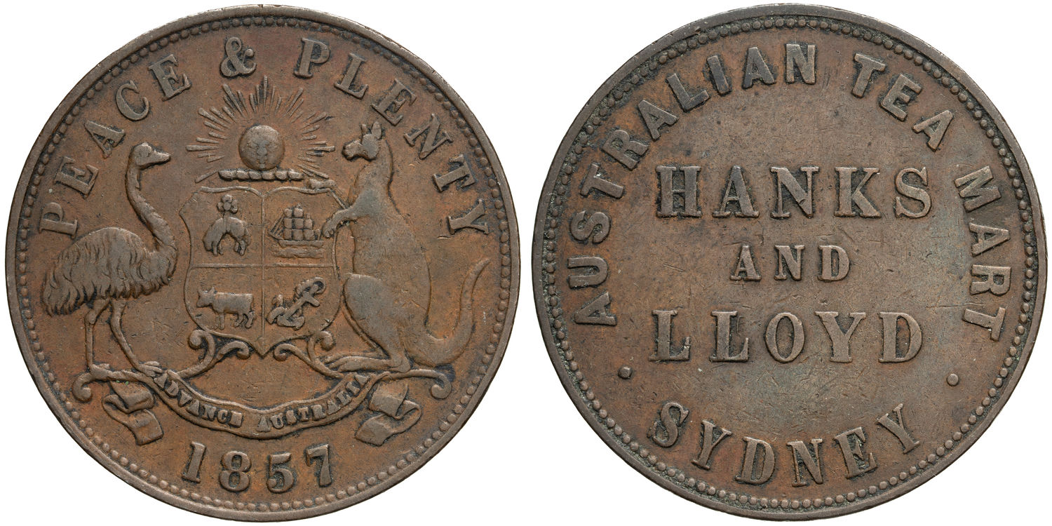 A.98a Hanks & Lloyd, Sydney, New South Wales, Penny, 1857, gF