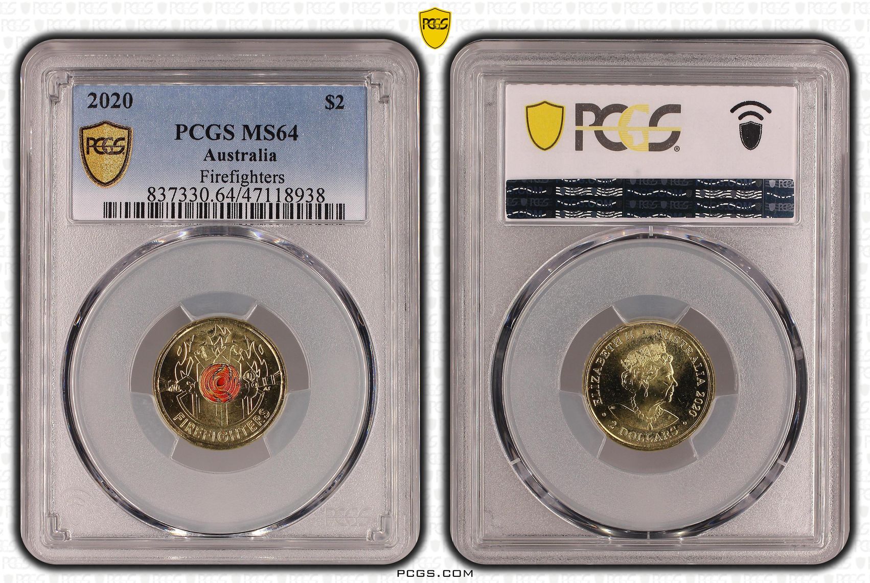 Elizabeth II, Firefighters, Two Dollar, 2020, PCGS MS64