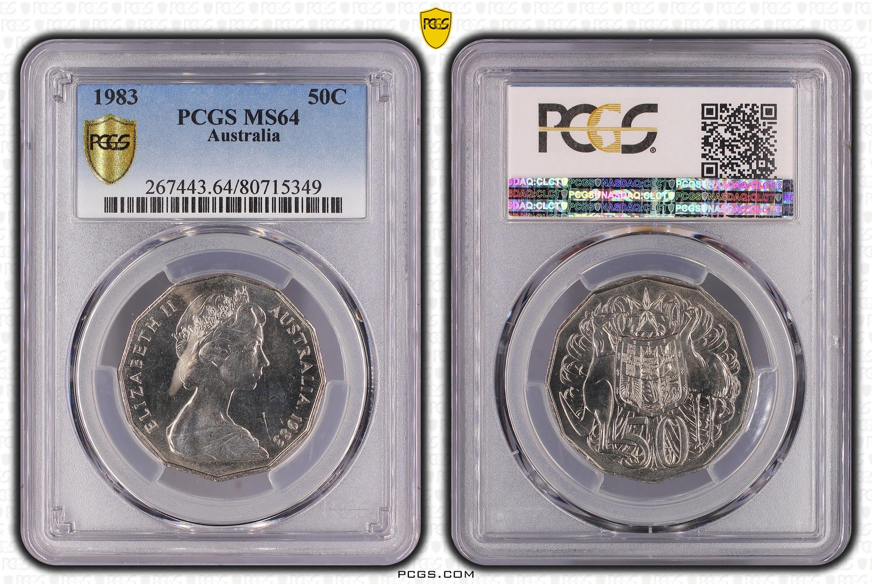 Elizabeth II, Fifty Cent, 1983, PCGS MS64