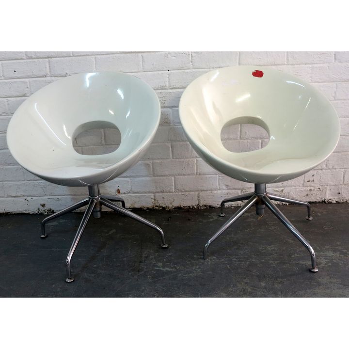 PAIR OF RETRO SWIVEL CHAIRS,