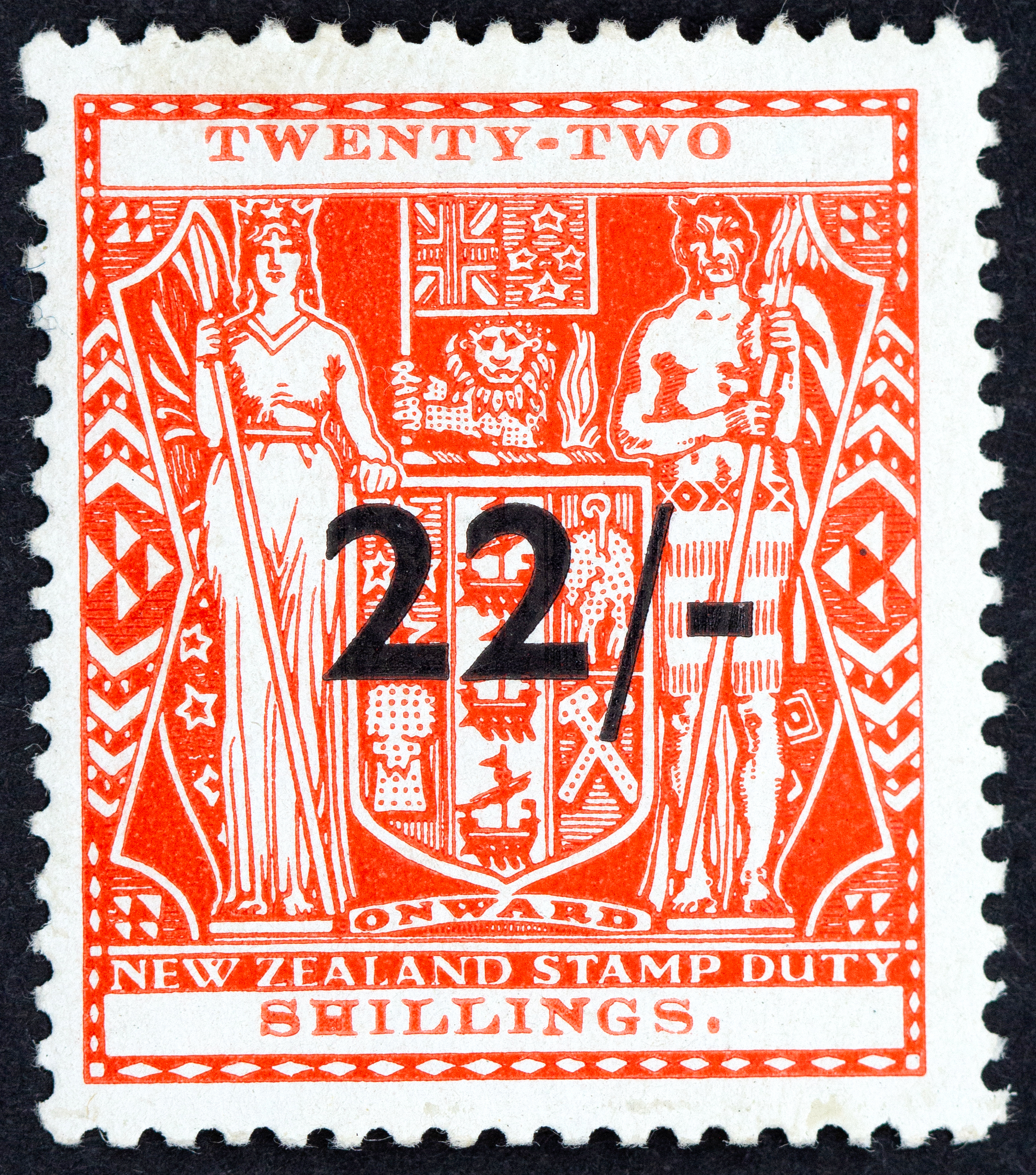 New Zealand, Twenty-Two Shillings, Scarlet, 1945, MLH