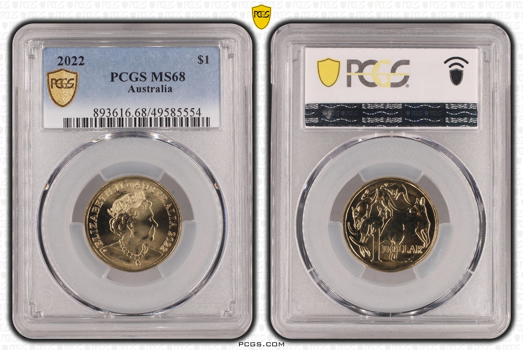 488 · Elizabeth II,  , One Dollar, 2022, PCGS MS68