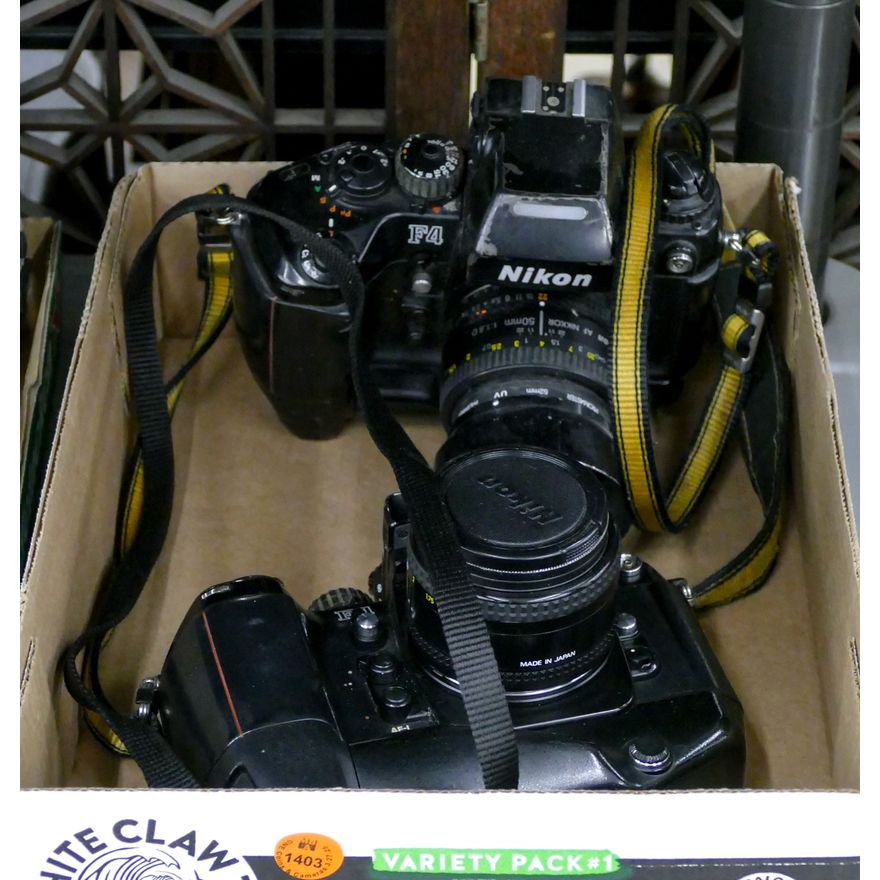 Box 2pc Nikon F4 Cameras with Lenses