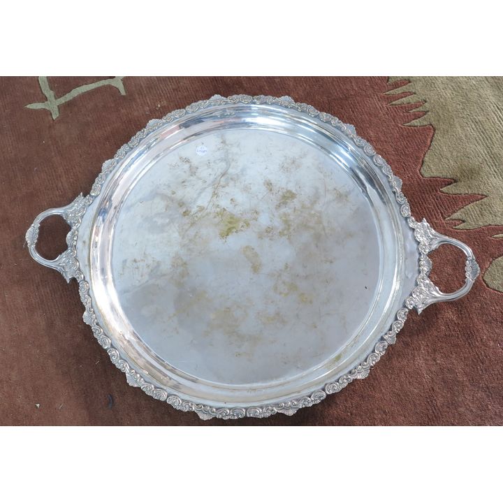 TWO HANDLED SILVERPLATED TRAY