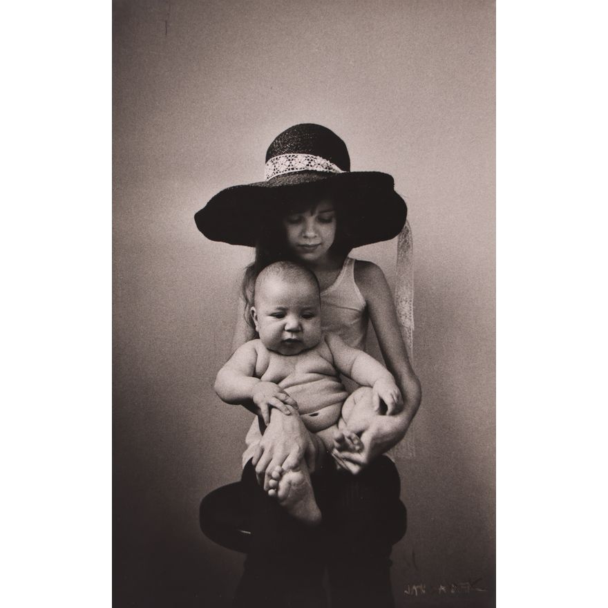 Jan Saudek ''Girl with Baby'' Silver Gelatin Print