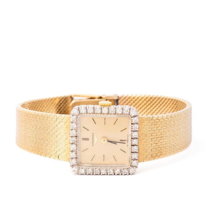 Longines Ladies Diamond Watch 9K Gold 21mm, 1969