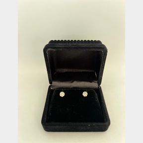 18K WHITE GOLD 0.30CT (TOTAL) DIAMOND FLOWER EARRINGS - 51632/055