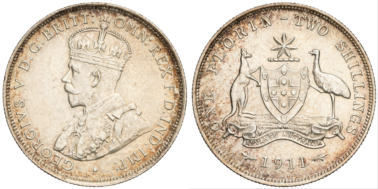 George V, Florin, 1911, aUNC