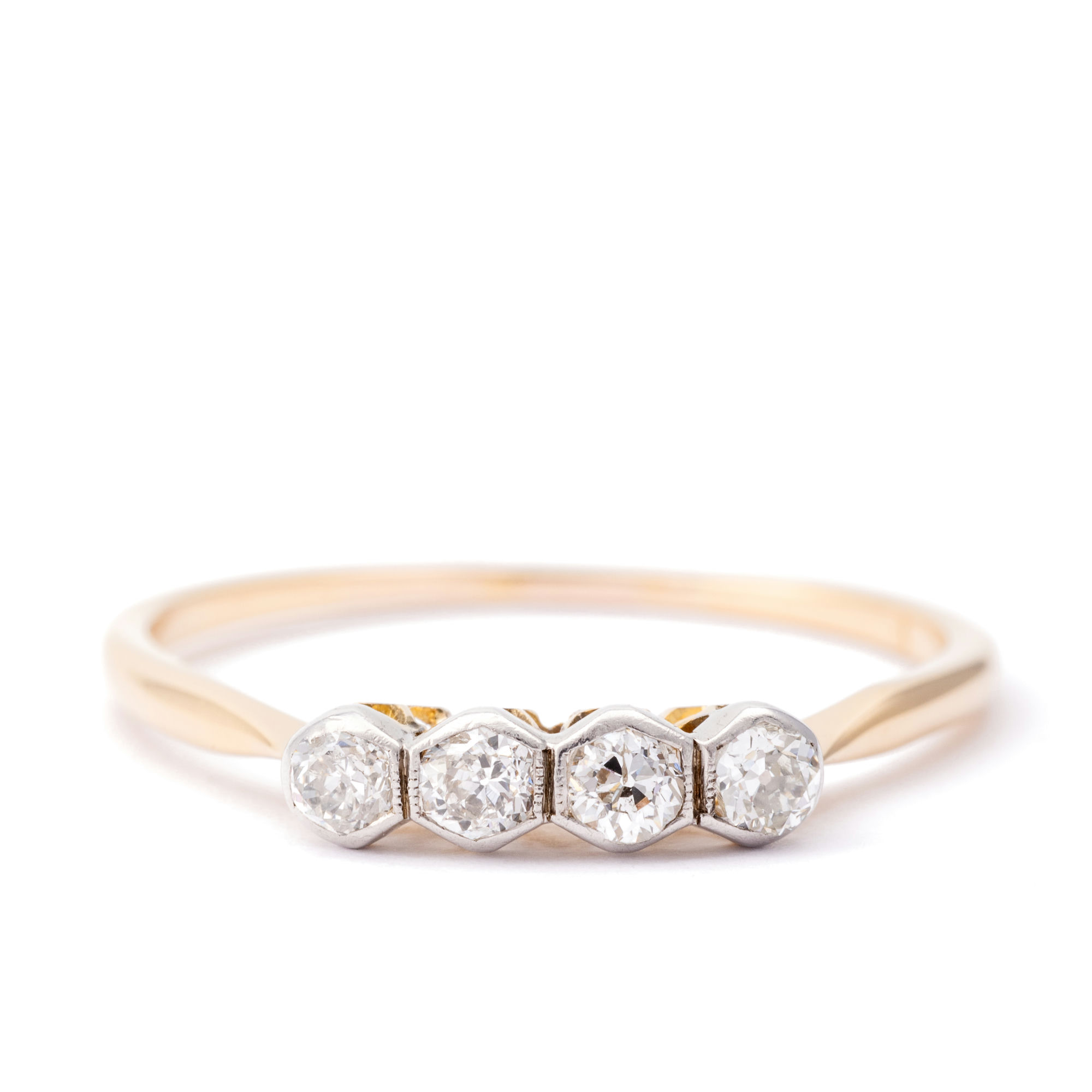 Vintage Diamond Ring 18ct Gold, Circa 1950s,