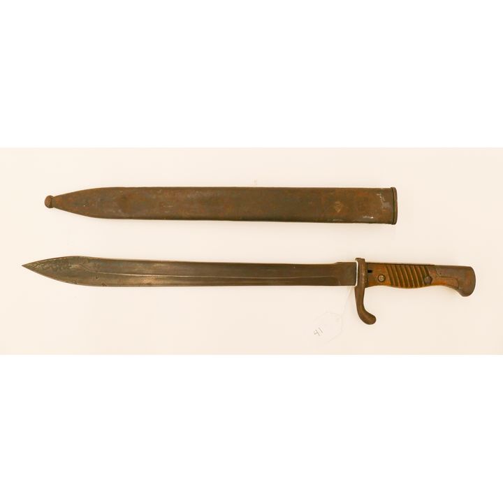 WWI German Model 1898/05 Bayonet. 20'' overall with 14.5'' butcher shape blade.