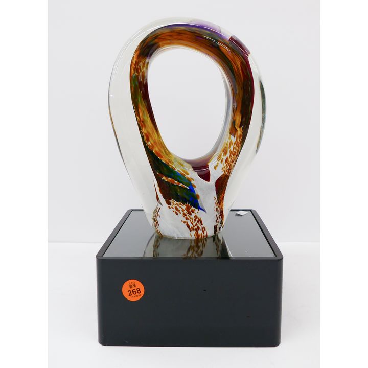 G. Redmond Studio Glass Sculpture on Lighted Base- 8'' w/ base