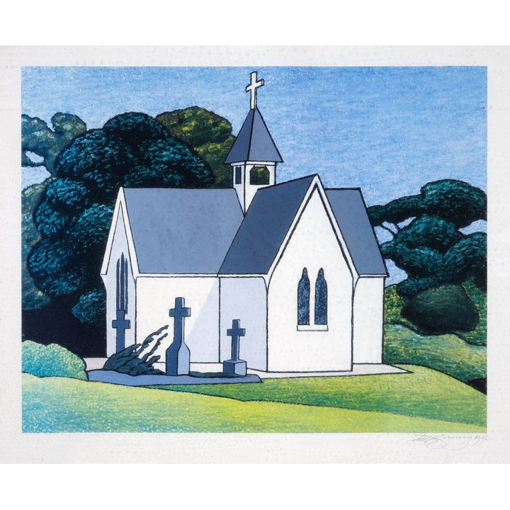 Don Binney 'St Stephens Church, Parnell'
