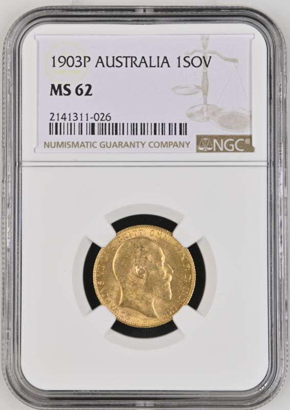 1903 P Gold Sovereign NGC MS 62 | The Coin Cabinet Auctions