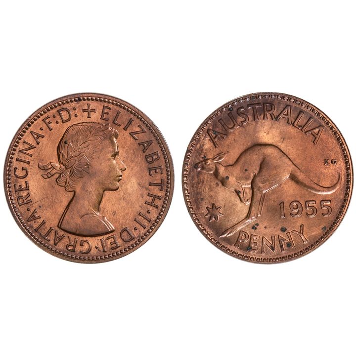 Elizabeth II, Penny, 1955,  aFDC