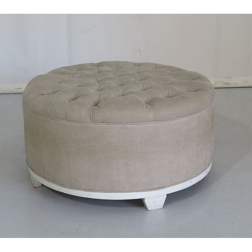 BUTTON UPHOLSTERED OTTOMAN