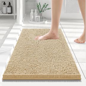 SMIRY LUXURY CHENILLE BATH RUG, EXTRA SOFT AND ABSORBENT SHAGGY BATHROOM MAT RUGS, MACHINE WASHABLE, NON-SLIP PLUSH CARPET RUNNER