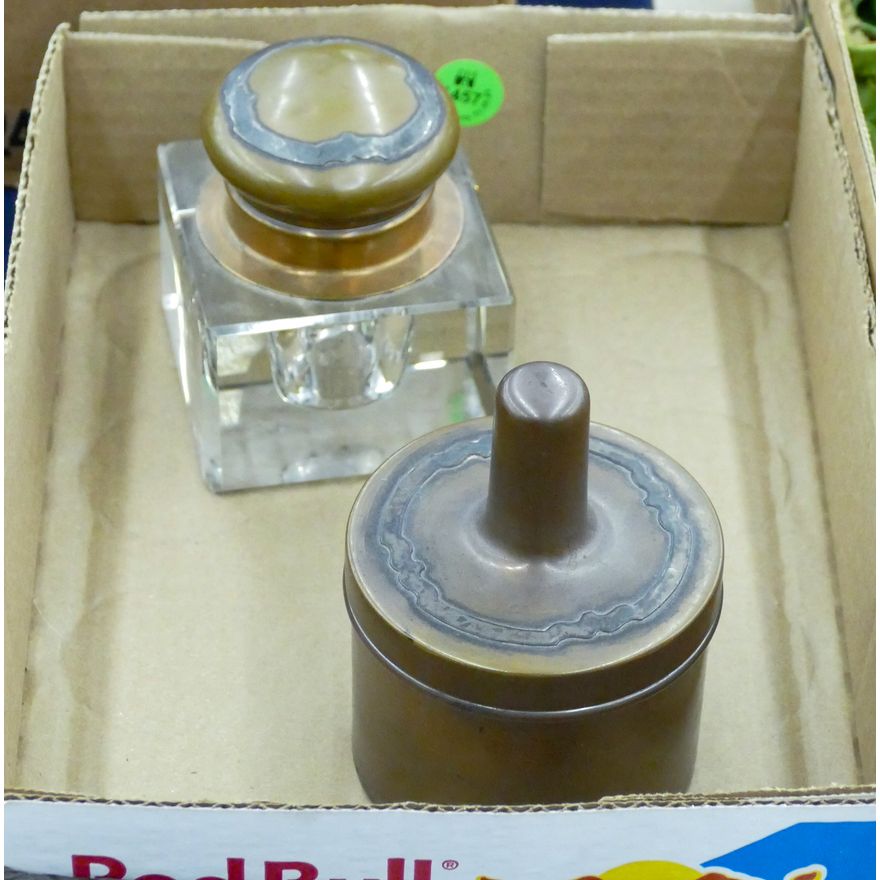 Box Silvercrest Inkwell etc.