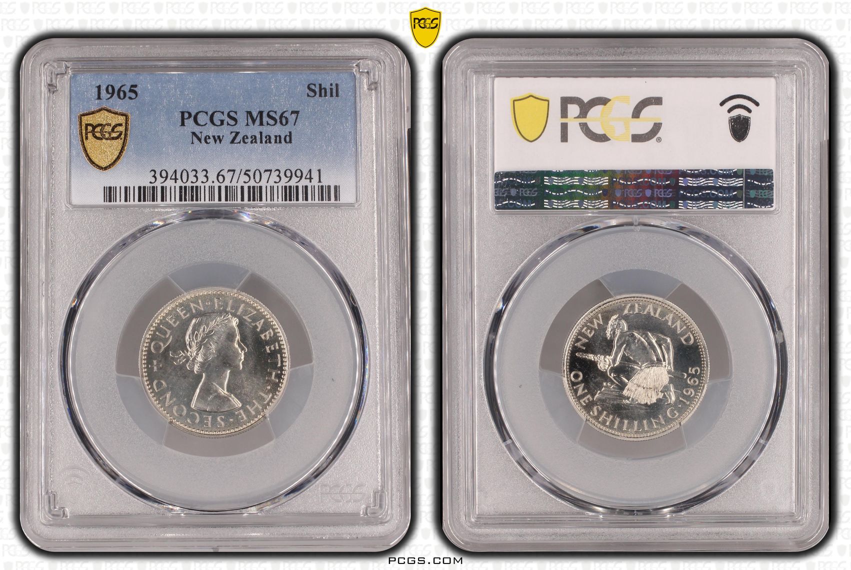 New Zealand, Elizabeth II, POP 10/0, Shilling, 1965, PCGS MS67