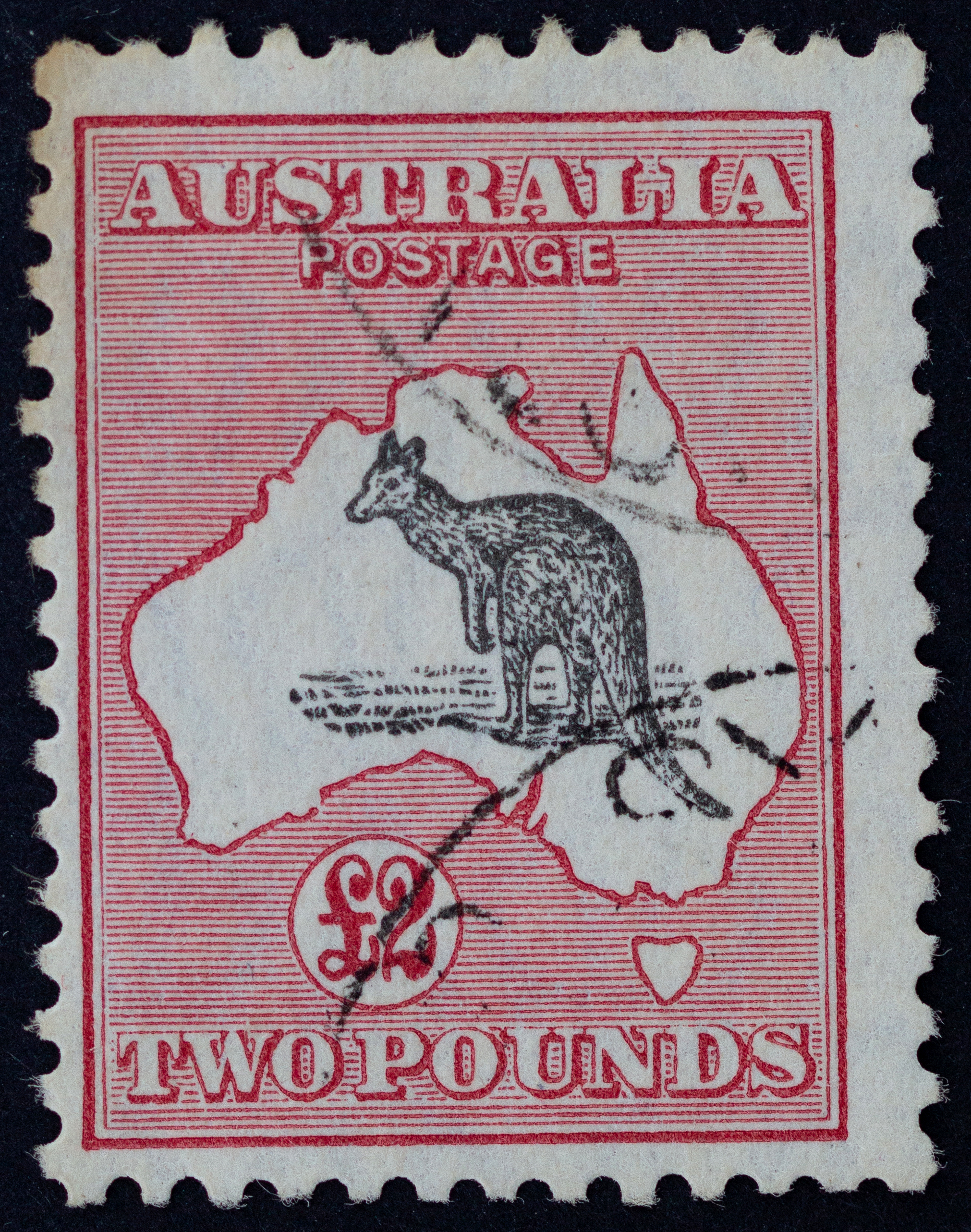 Small Multiple Watermark, Two Pounds, 1929, Good