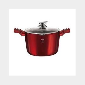Berlinger Haus Marble Coating Stock Pot with Lid ⌀24x15,7cm 6L - Burgundy - Bar 9900593257007-51748/3211 AS B2 (S7)